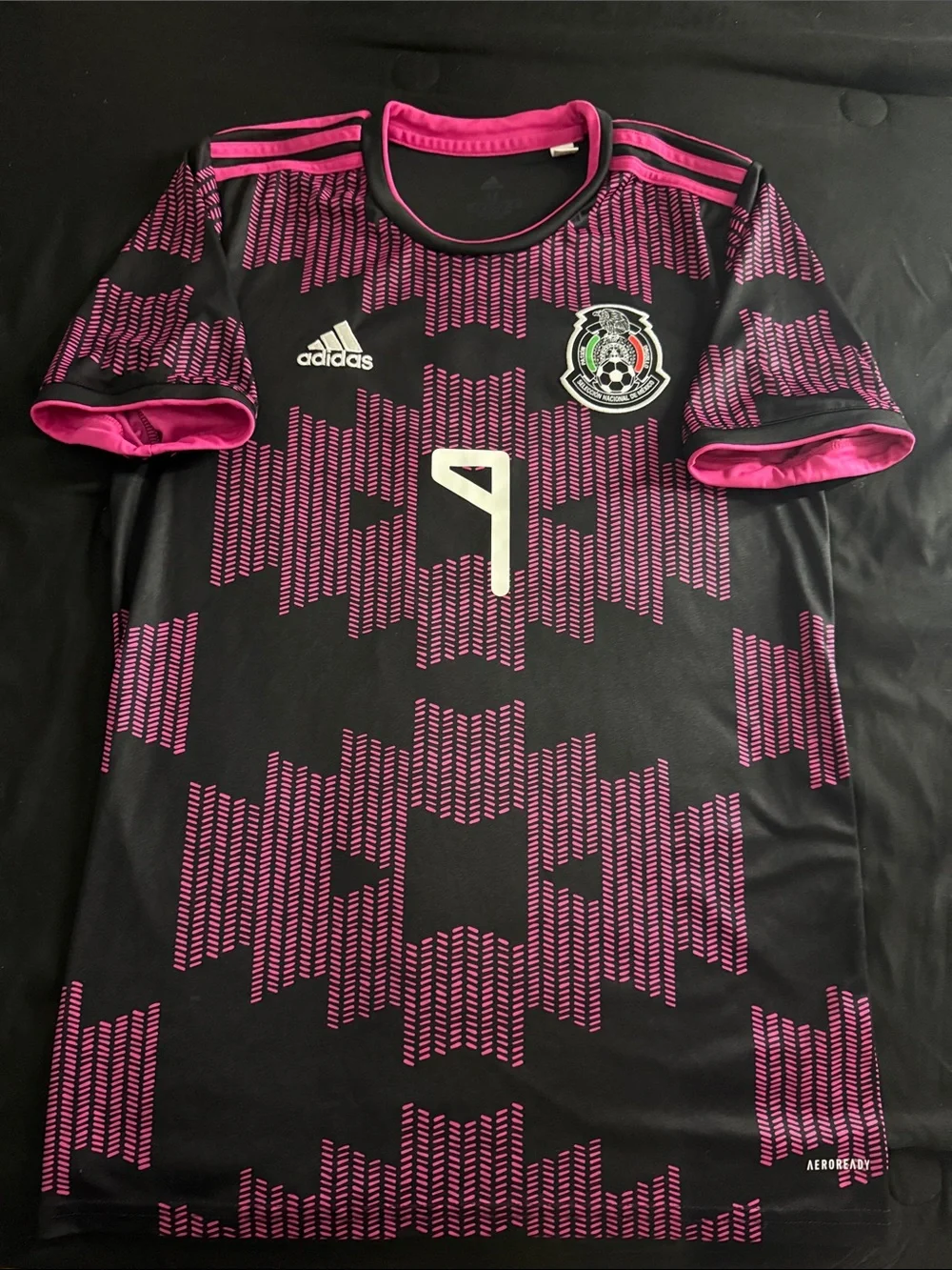 RARE Mexico 🇲🇽 #9 Raul Jimenez 2021 Rosa Mexicano Home Adidas Jersey